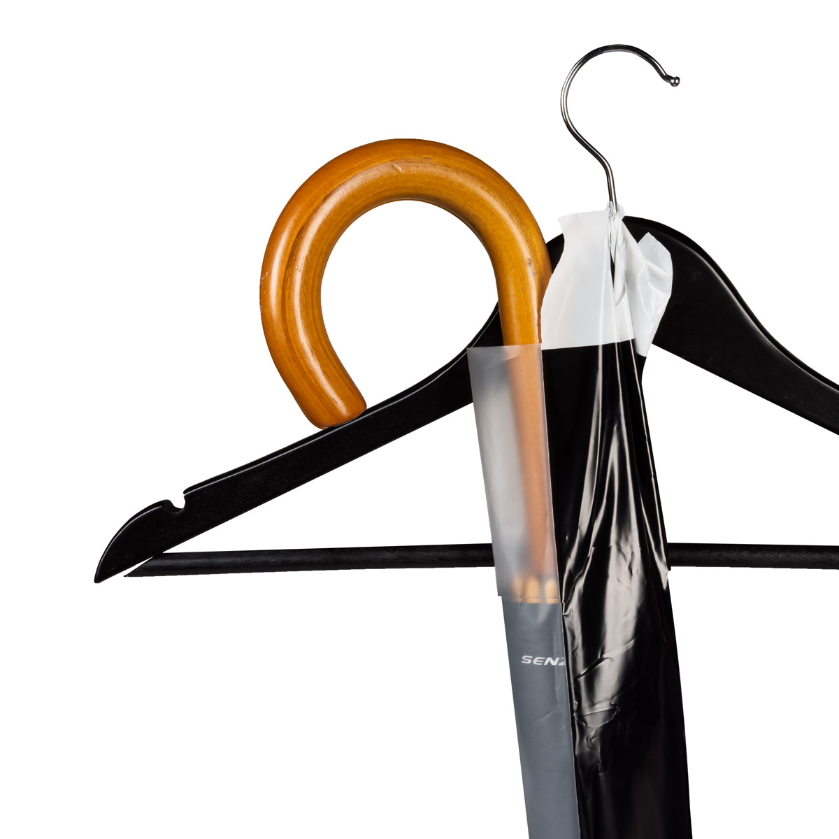 Regenschirmhüllen, 300 Stück, zum Aufhängen von kurzen und langen Regenschirmen an einem Kleiderbügel